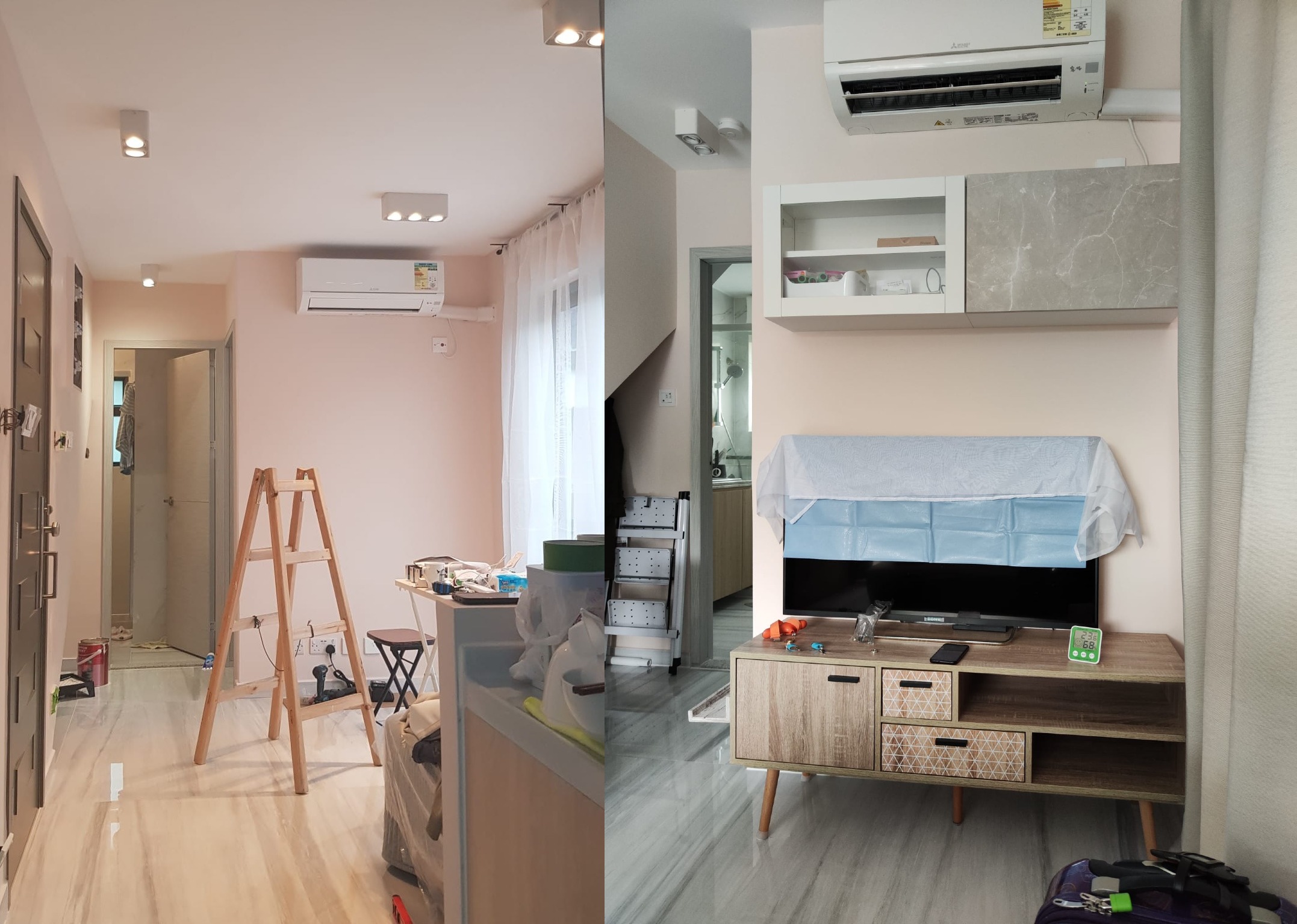 Lighting installation and cabinet mounting